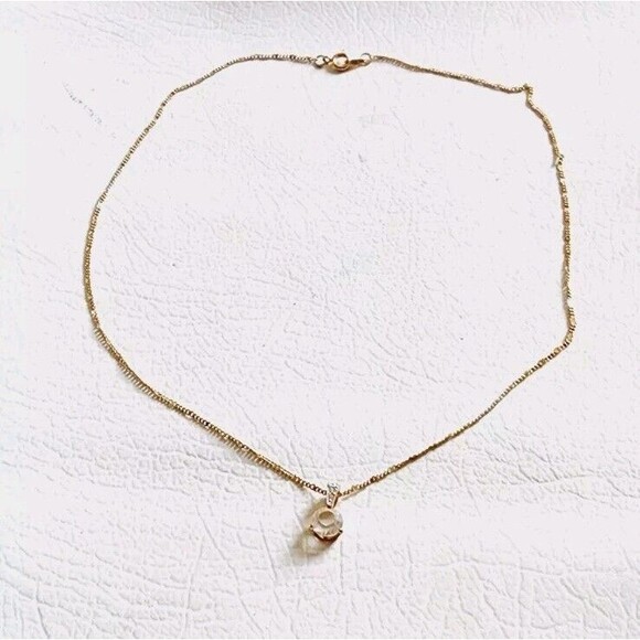 SWAROVSKI SWAN CRYSTAL SOLITAIRE PENDANT GOLD PLATED  18" CHAIN NECKLACE - Picture 4 of 7